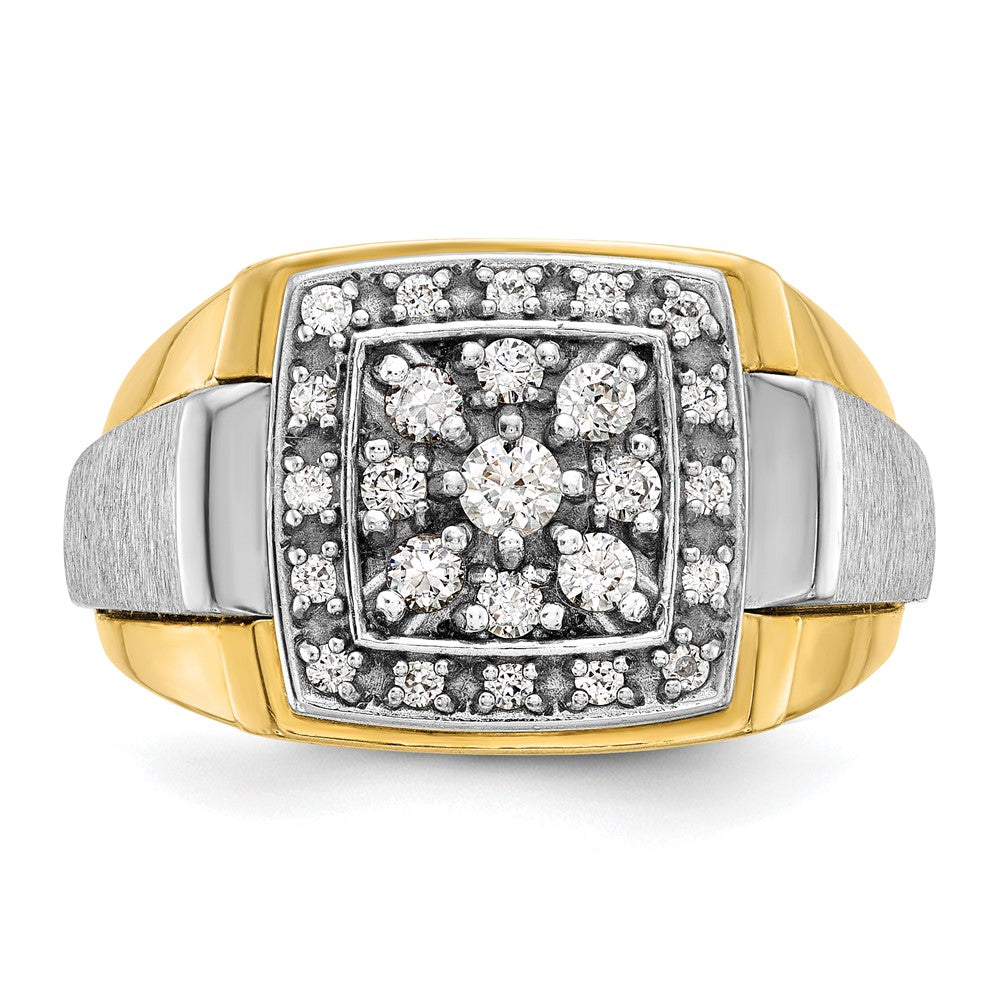 10k Two-tone IBGoodman Men's Polished and Satin Ring Mounting