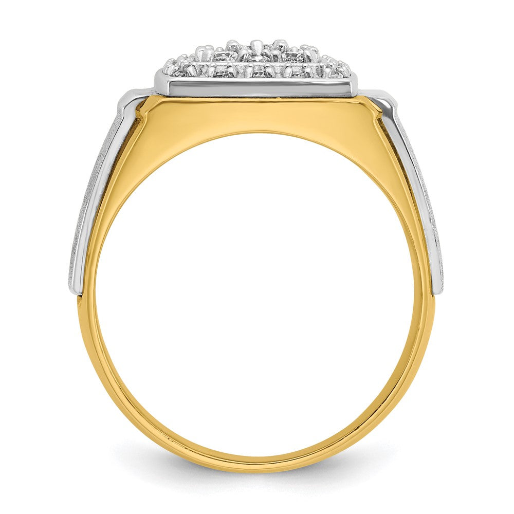 14k Two-tone IBGoodman Men's Polished and Satin Ring Mounting