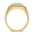 14k Two-tone IBGoodman Men's Polished and Satin Diamond Ring