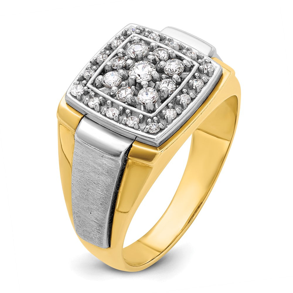 14k Two-tone IBGoodman Men's Polished and Satin Ring Mounting