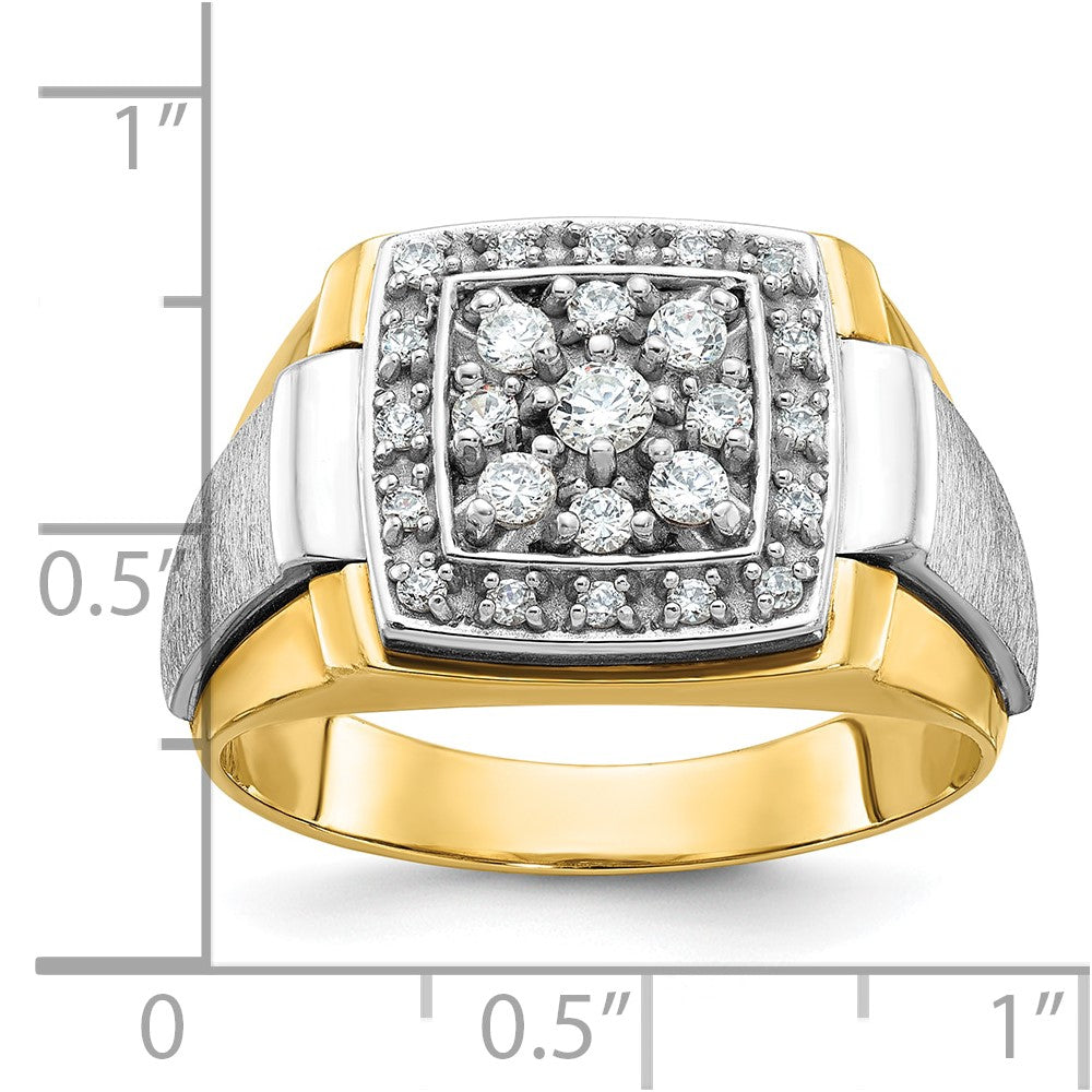 14k Two-tone IBGoodman Men's Polished and Satin Ring Mounting