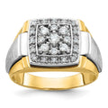 14k Two-tone IBGoodman Men's Polished and Satin Ring Mounting