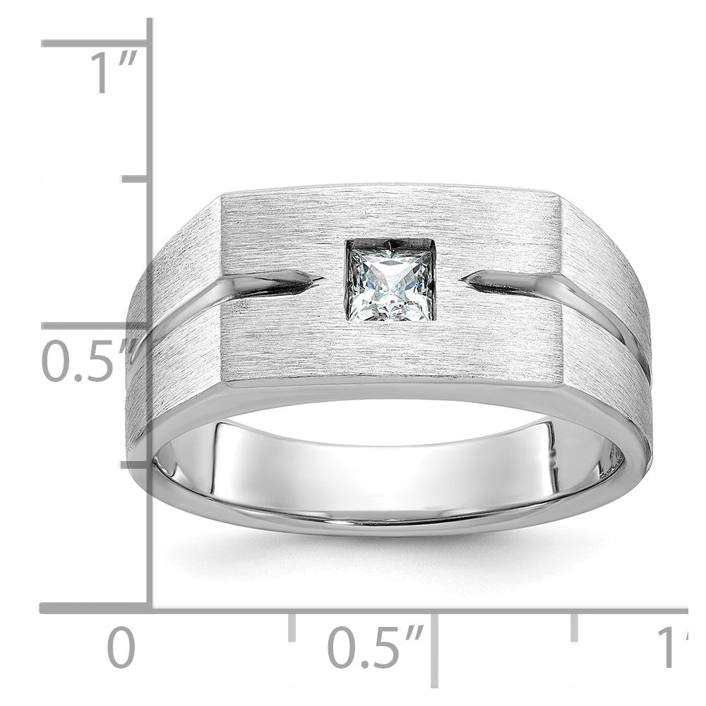 10k IBGoodman Men's Polished and Satin Diamond Ring Mounting