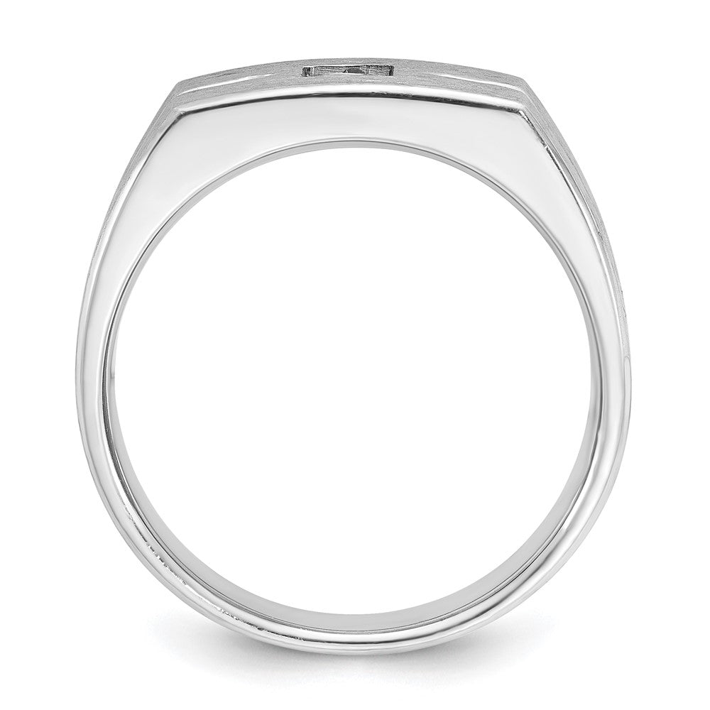 14k White Gold IBGoodman Men's Polished/Satin Diamond Complete Ring