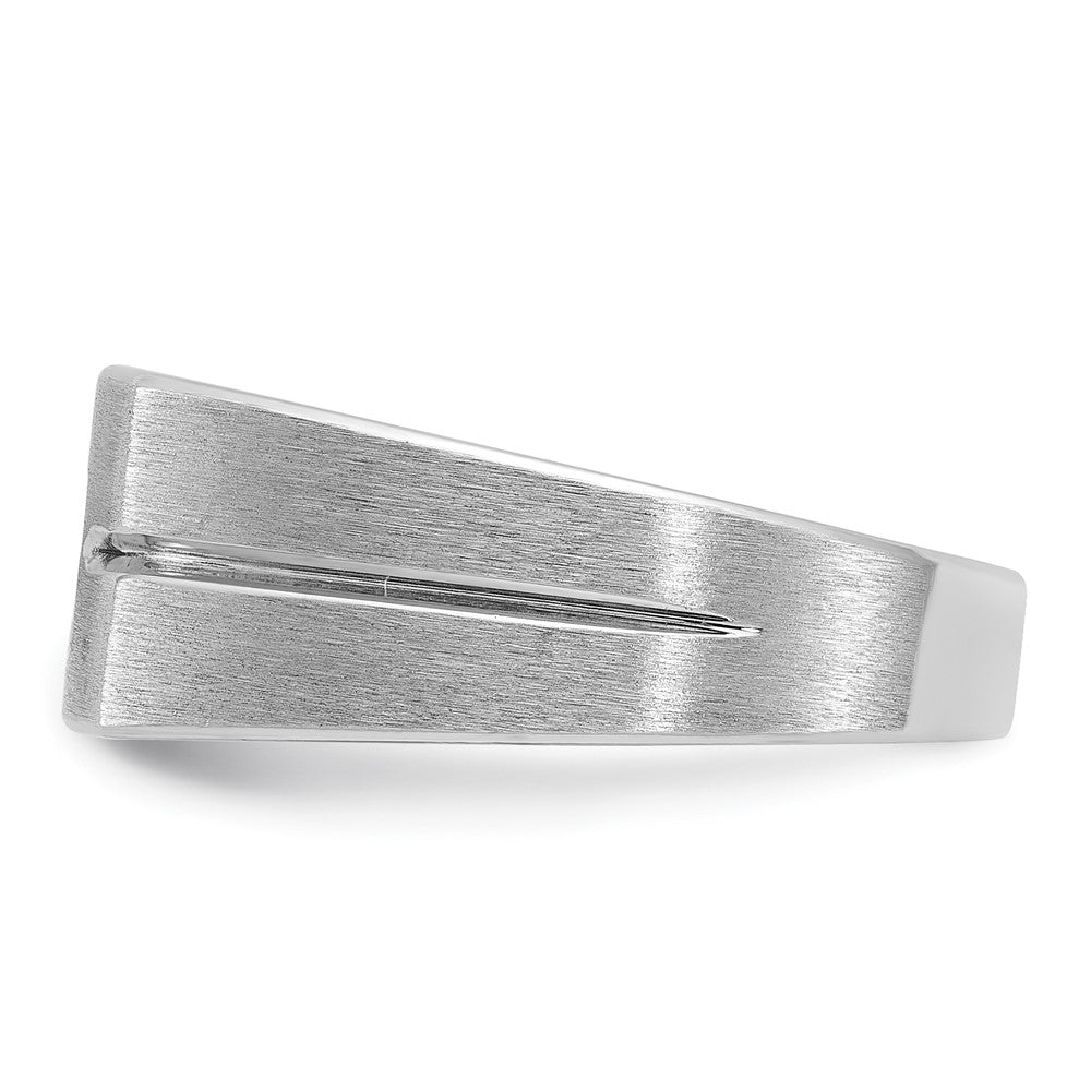 14k White Gold IBGoodman Men's Polished/Satin Diamond Complete Ring