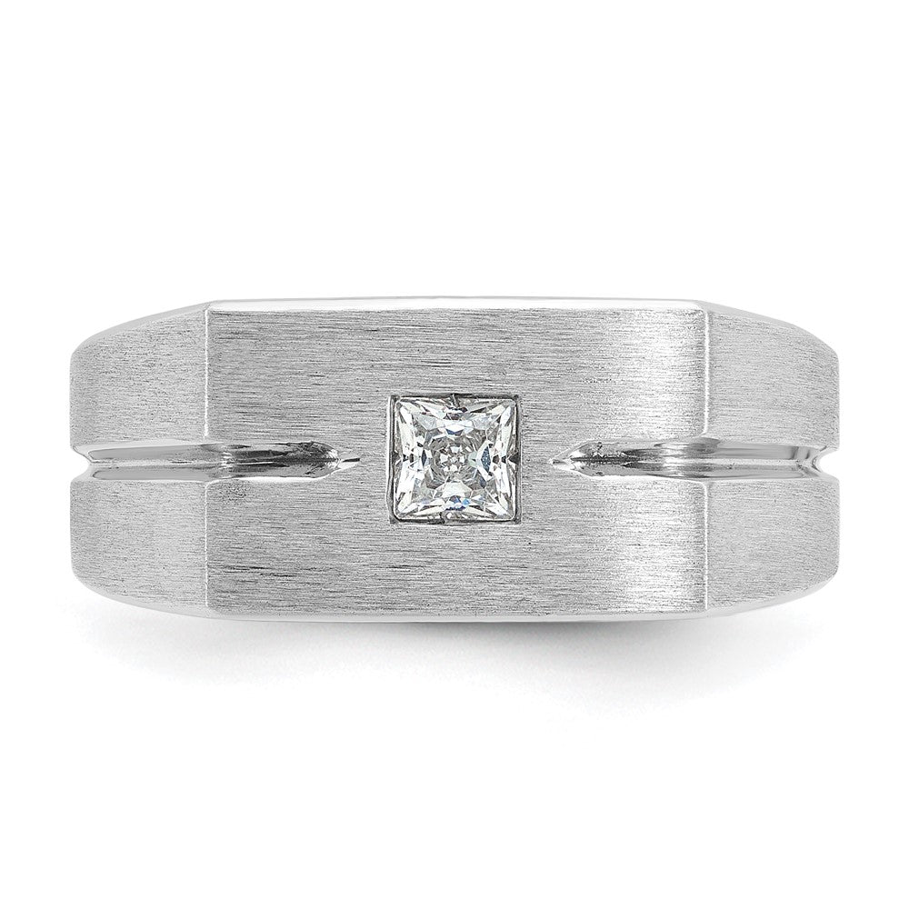 14k White Gold IBGoodman Men's Polished/Satin Diamond Ring Mounting
