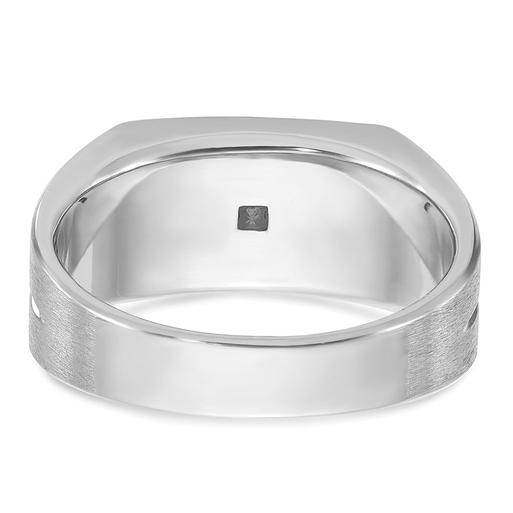 14k White Gold IBGoodman Men's Polished/Satin Diamond Complete Ring