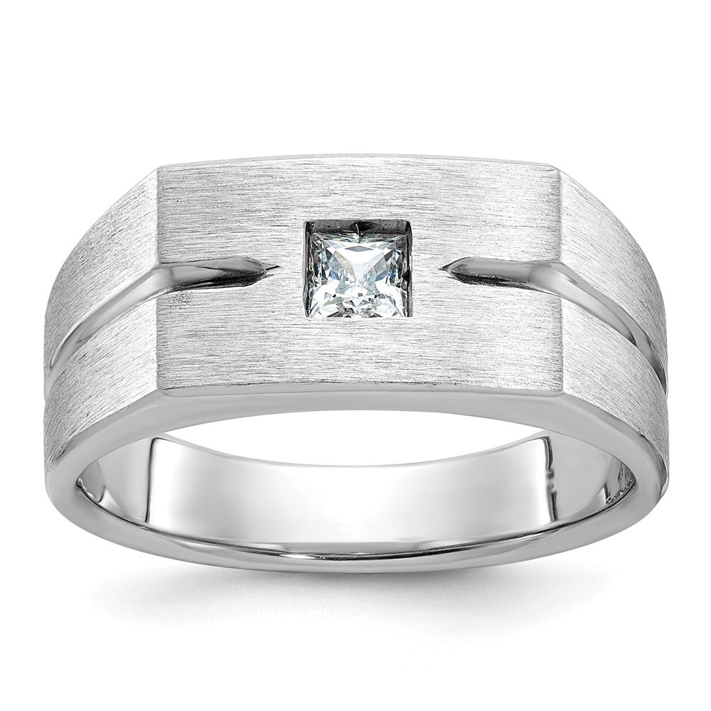 14k White Gold IBGoodman Men's Polished/Satin Diamond Ring Mounting