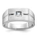14k White Gold IBGoodman Men's Polished/Satin Diamond Complete Ring