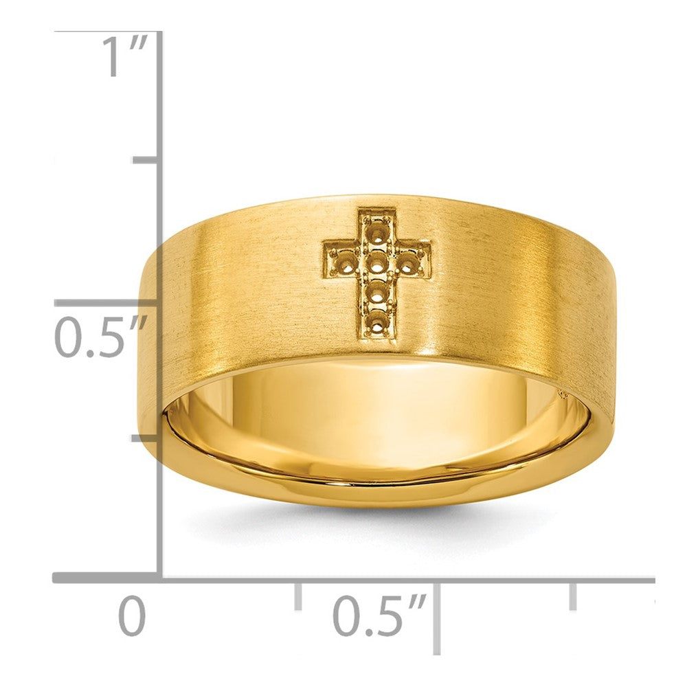 10k IBGoodman Men's Satin Cross Ring Mounting