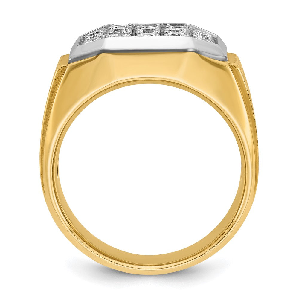 14k w/ White RH IBGoodman Men's Polished & Satin Diamond Cluster Ring