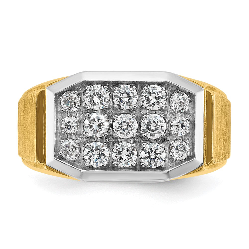 14k IBGoodman Men's Polished and Satin Cluster Ring Mounting