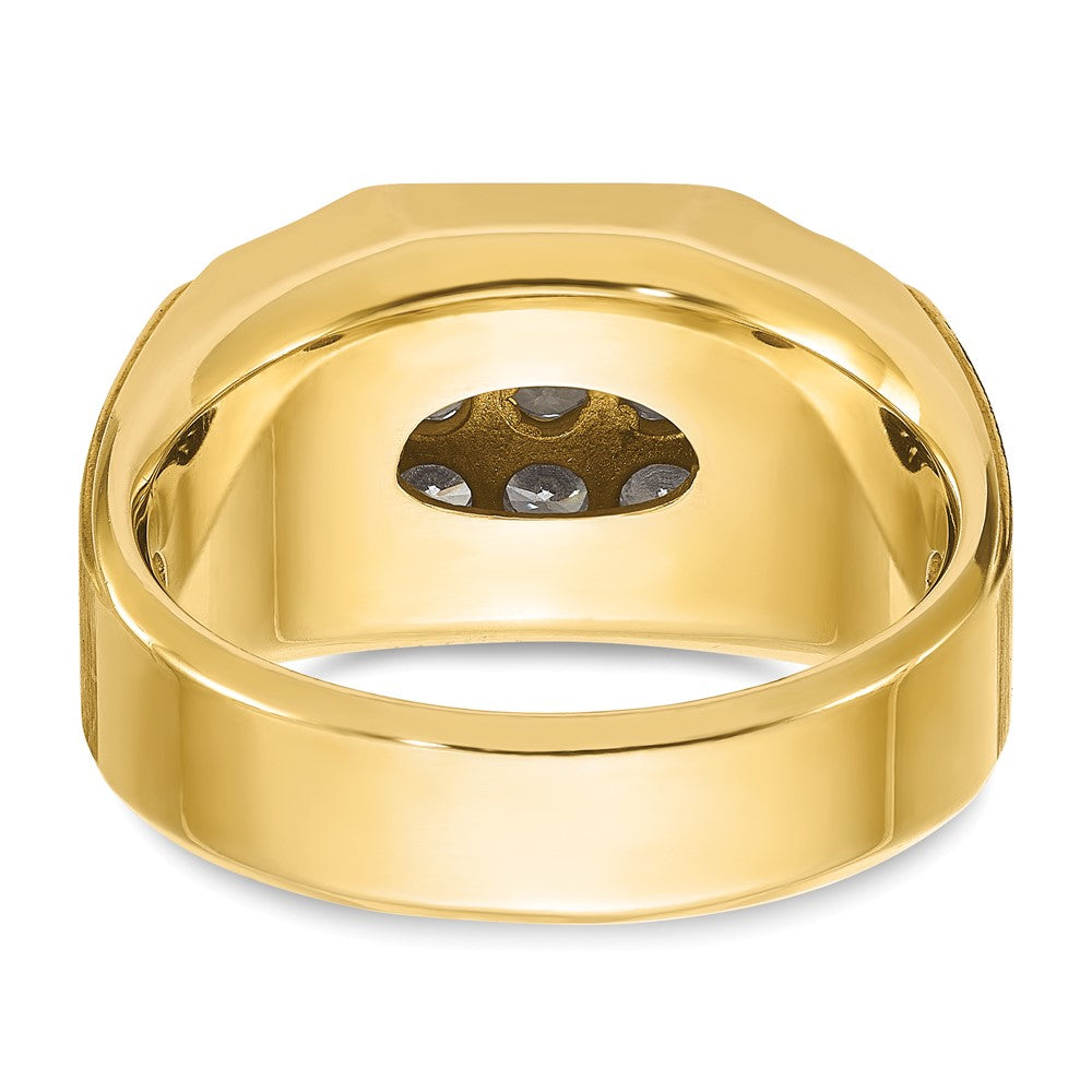 14k w/ White RH IBGoodman Men's Polished & Satin Diamond Cluster Ring