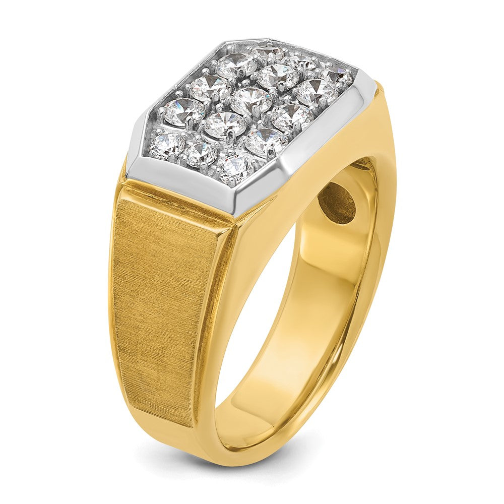 14k IBGoodman Men's Polished and Satin Cluster Ring Mounting