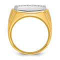 10k Two-tone IBGoodman Men's Polished and Satin Cluster Diamond Ring