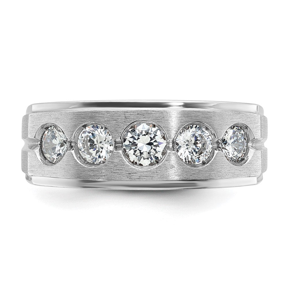 14k White Gold IBGoodman Men's Polished/Satin Diamond Ring Mounting