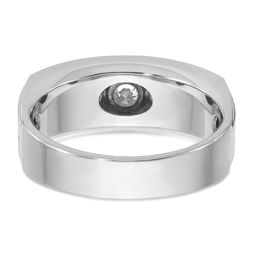 14k White Gold IBGoodman Men's Polished/Satin Diamond Complete Ring