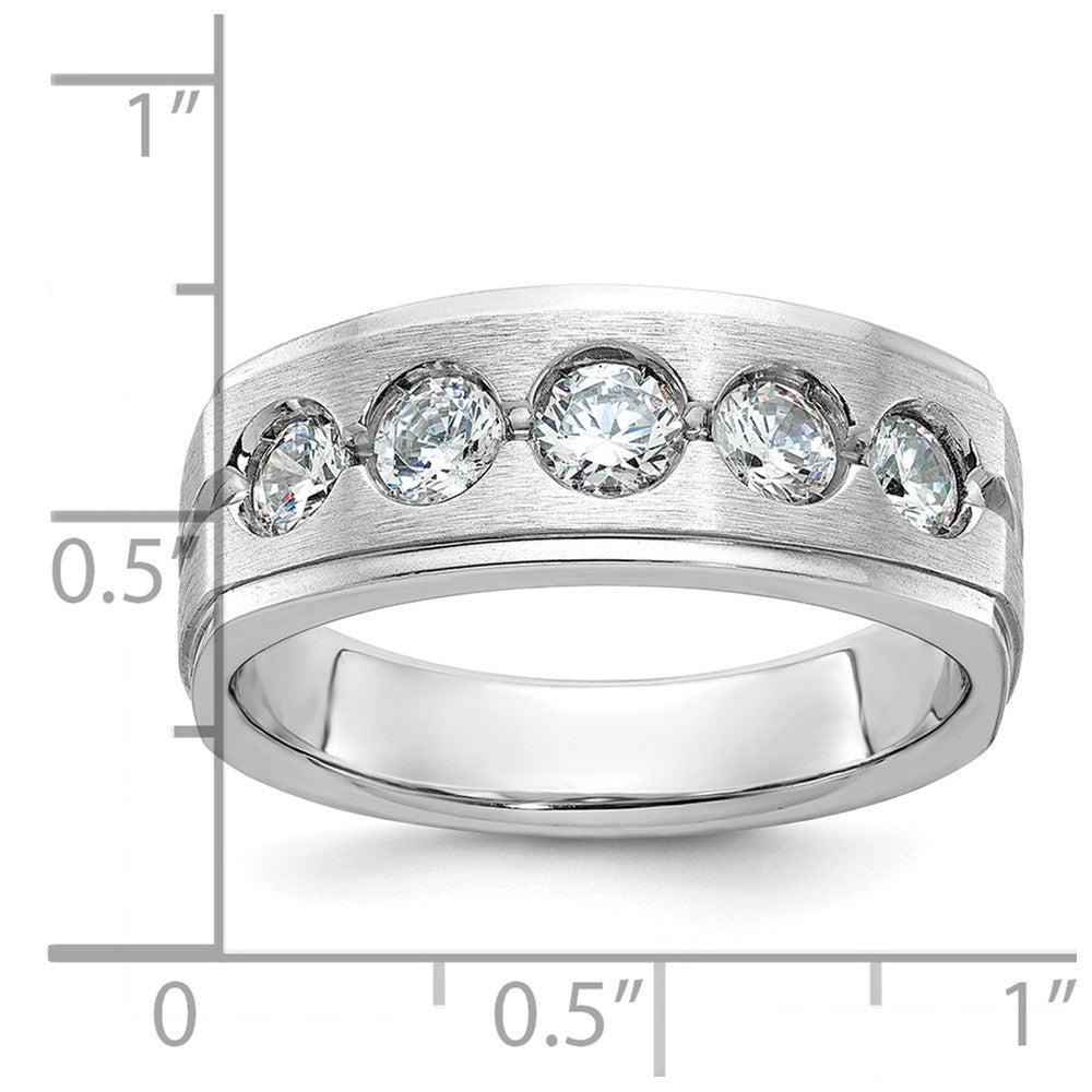 14k White Gold IBGoodman Men's Polished/Satin Diamond Complete Ring