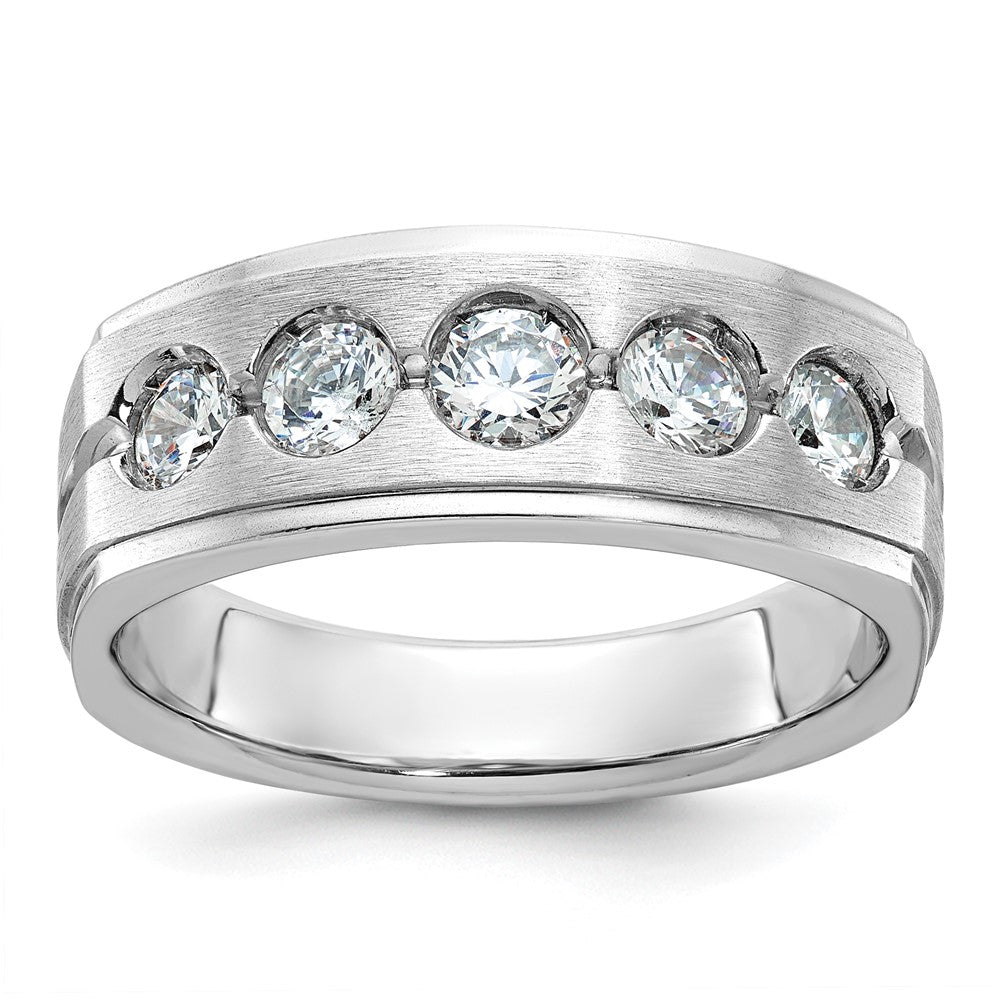 14k White Gold IBGoodman Men's Polished/Satin Diamond Ring Mounting