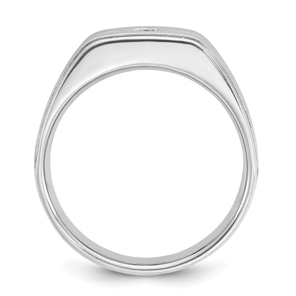 14k White Gold IBGoodman Men's Polished/Satin Diamond Complete Ring
