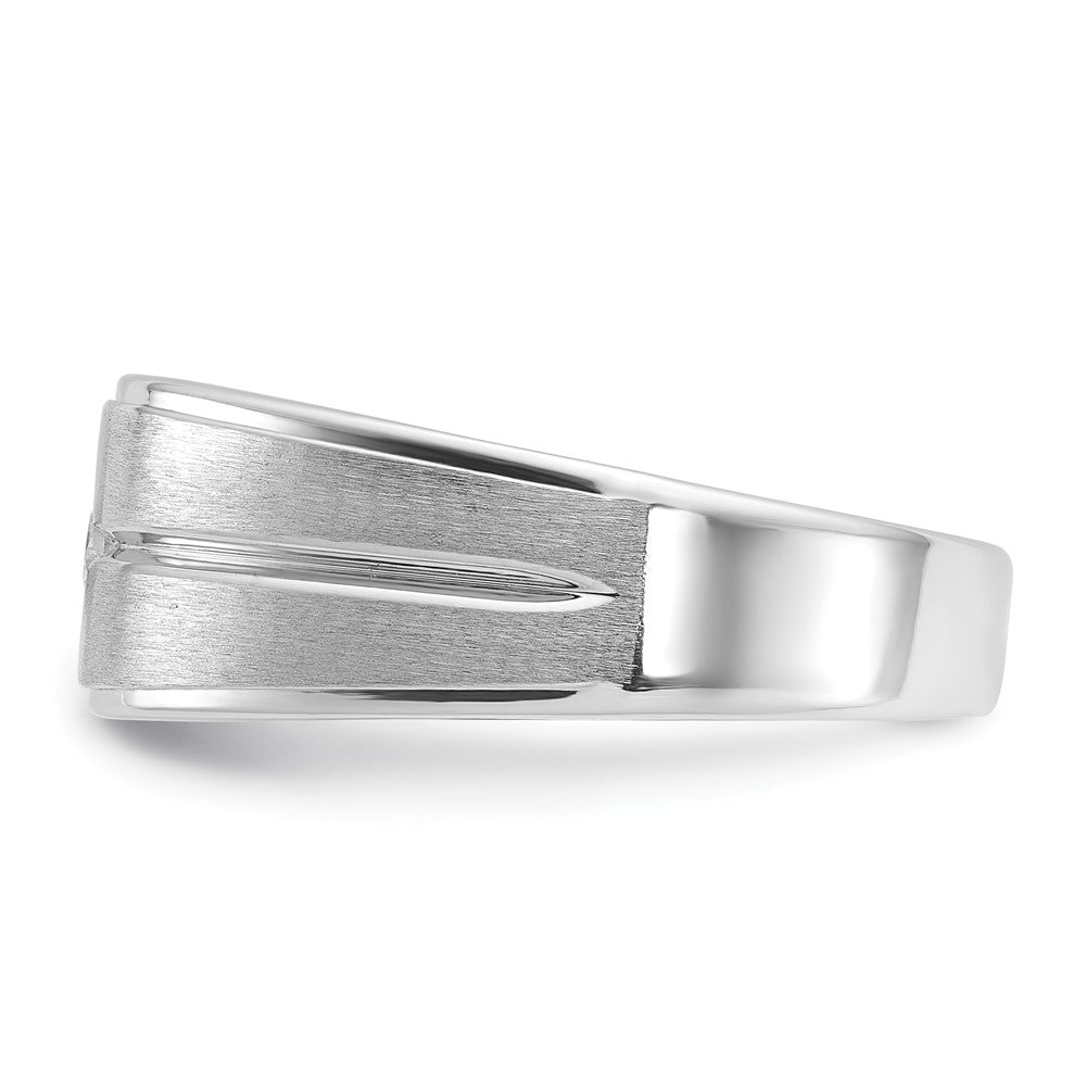 14k White Gold IBGoodman Men's Polished/Satin Diamond Complete Ring