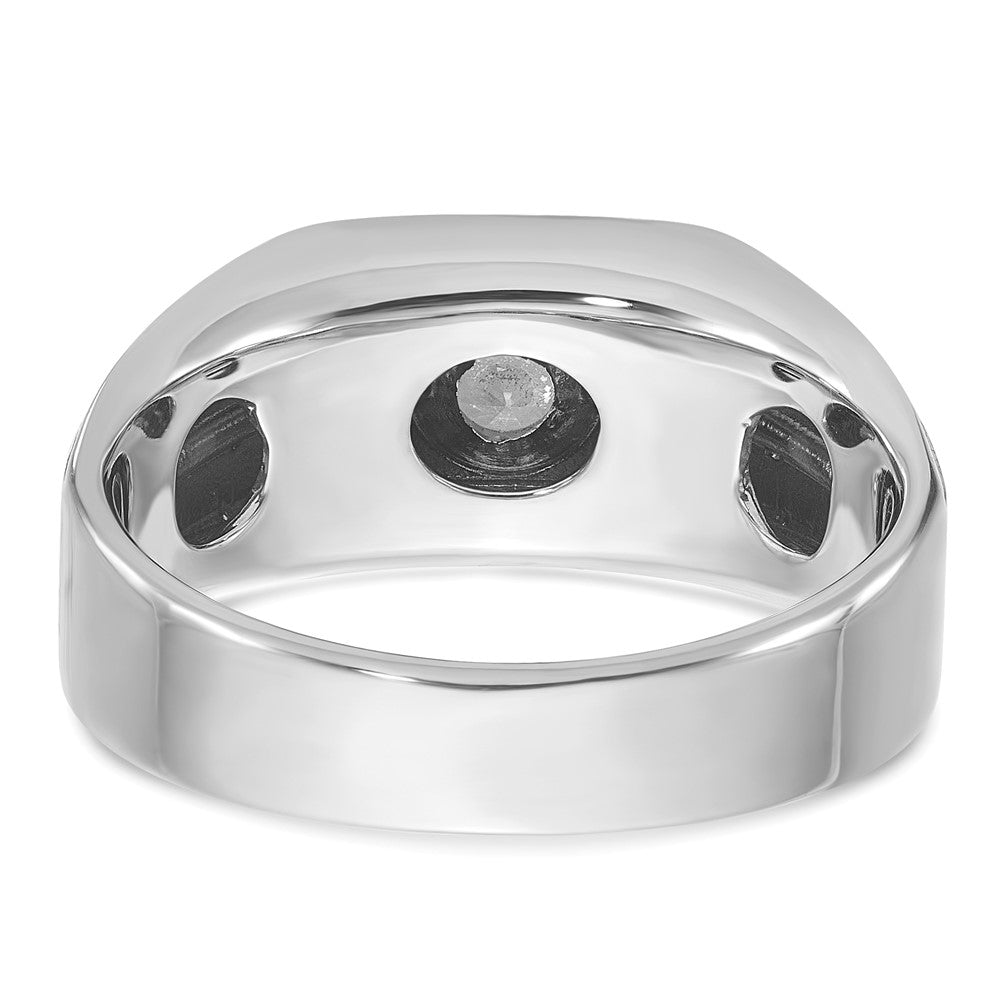 14k White Gold IBGoodman Men's Polished/Satin Diamond Complete Ring