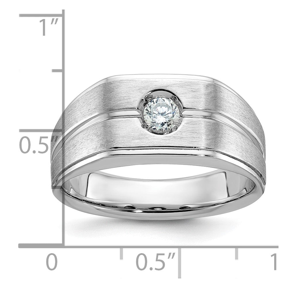 14k White Gold IBGoodman Men's Polished/Satin Diamond Ring Mounting