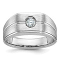 14k White Gold IBGoodman Men's Polished/Satin Diamond Complete Ring