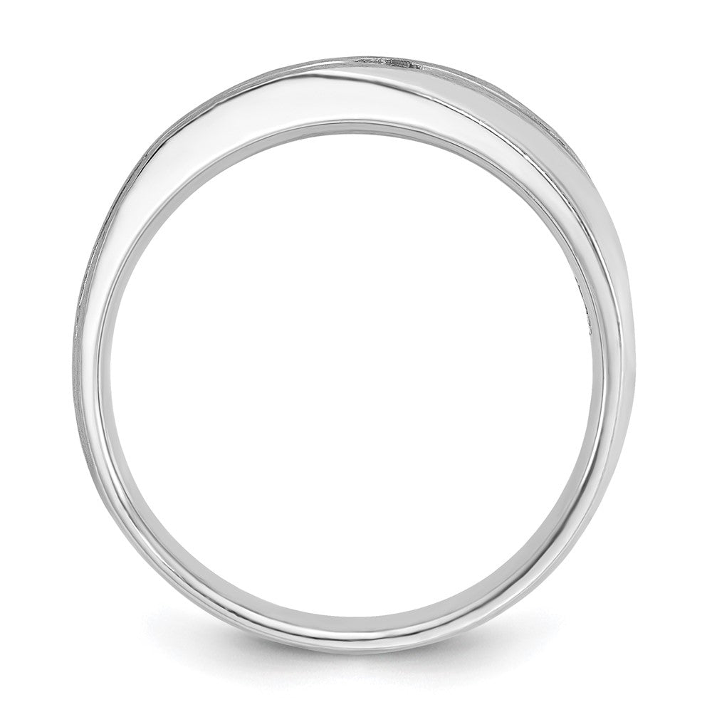 14k White Gold IBGoodman Men's Polished/Satin Diamond Ring Mounting