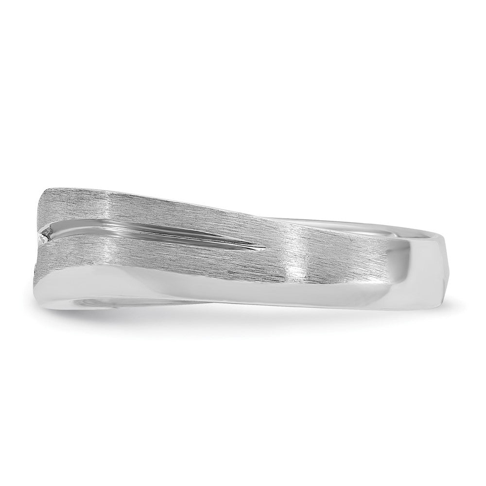14k White Gold IBGoodman Men's Polished/Satin Diamond Complete Ring