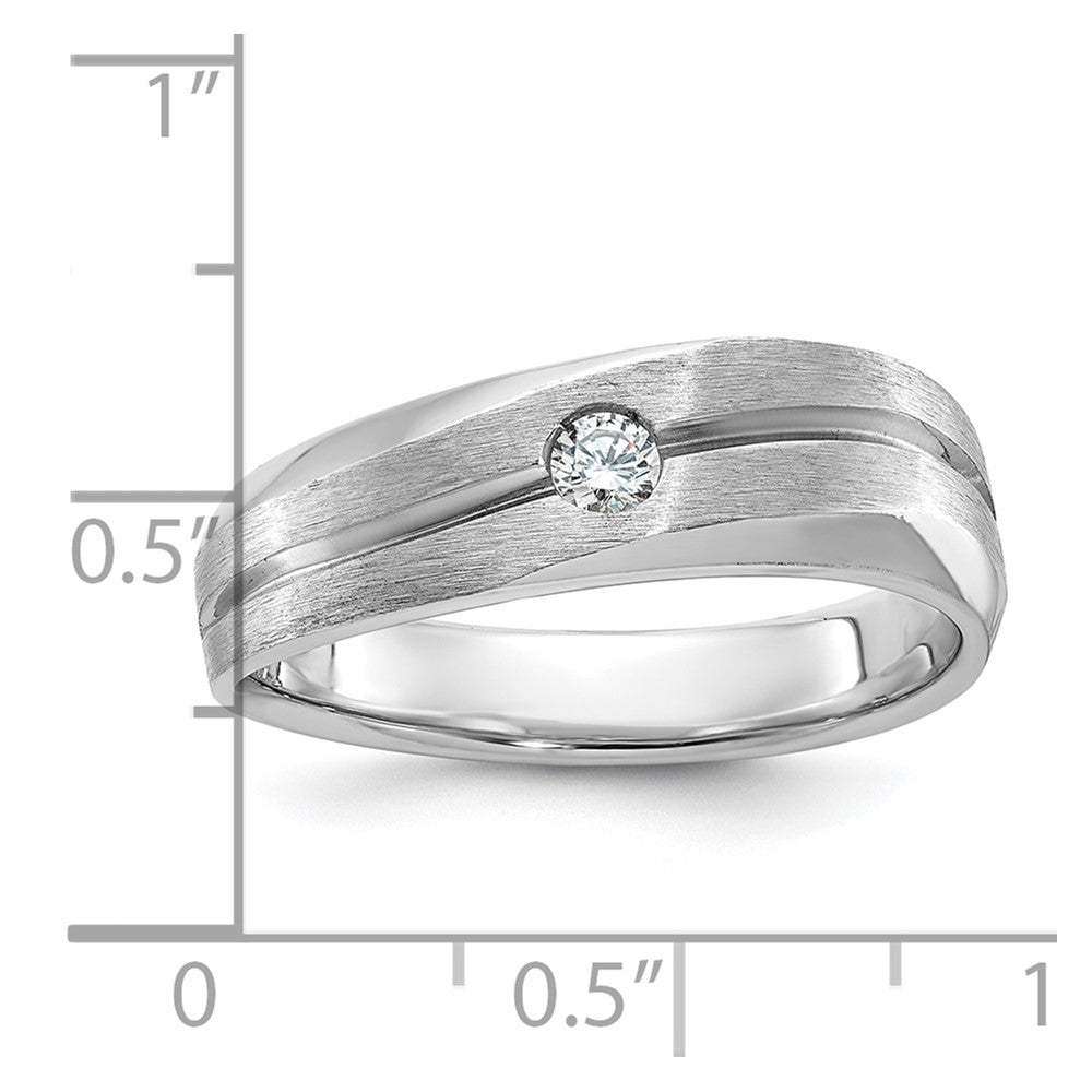 14k White Gold IBGoodman Men's Polished/Satin Diamond Ring Mounting
