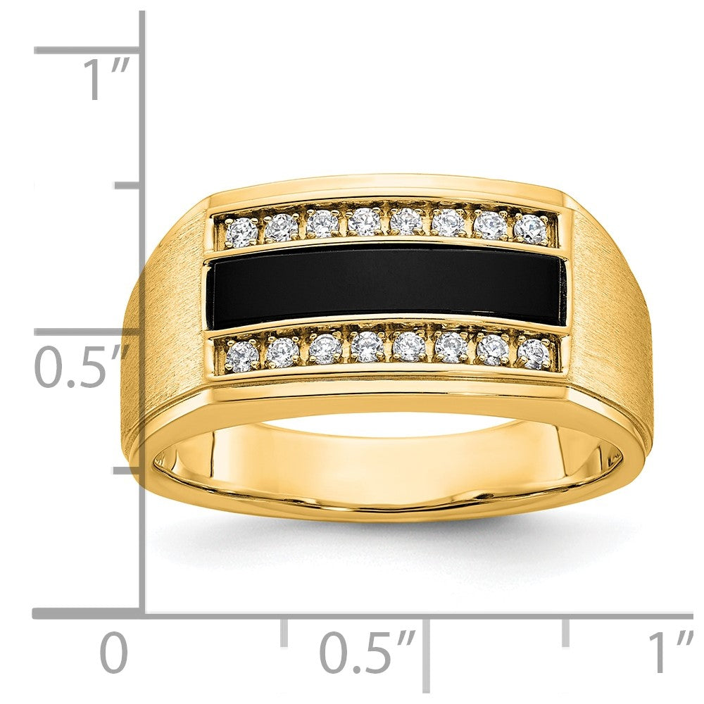 10k IBGoodman Men's Polished and Satin Gemstone Ring Mounting