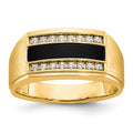 10k IBGoodman Men's Polished and Satin Gemstone Ring Mounting