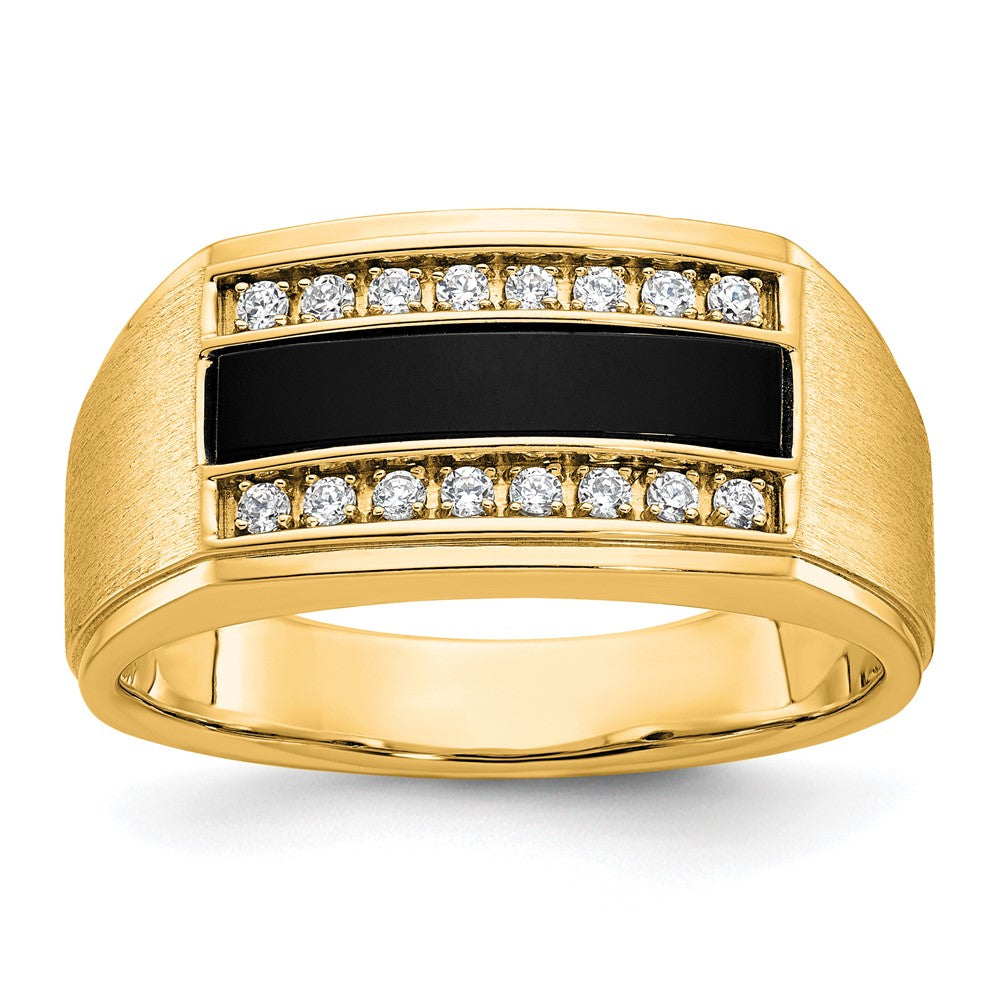10k IBGoodman Men's Polished and Satin Gemstone Ring Mounting