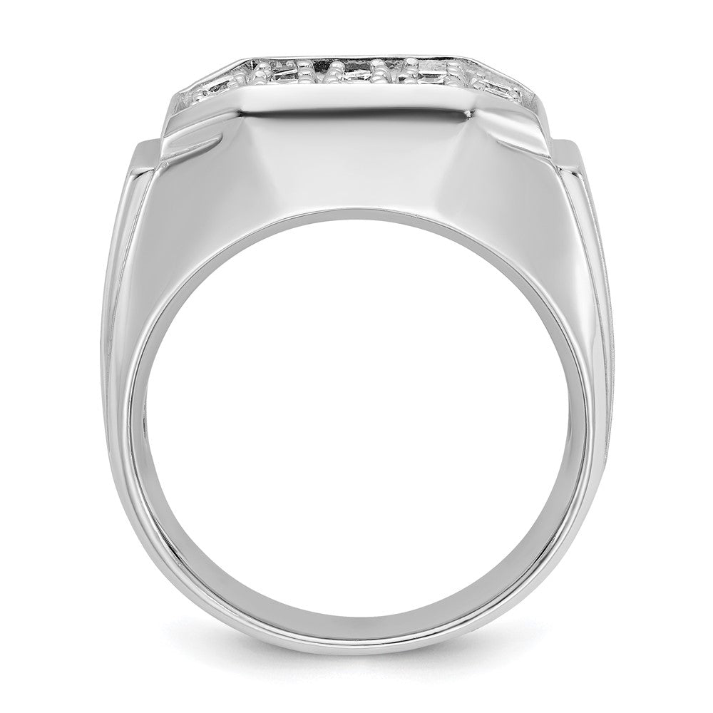 14k White Gold IBGoodman Men's Polished & Satin Cluster Ring Mounting