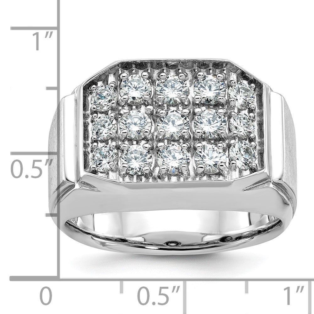 14k White Gold IBGoodman Men's Polished & Satin Cluster Ring Mounting