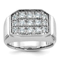 14k White Gold IBGoodman Men's Polished & Satin Cluster Ring Mounting