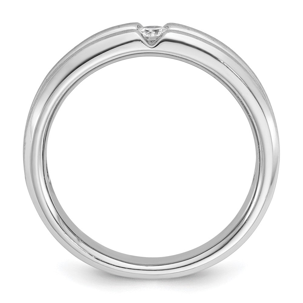 14k White Gold IBGoodman Men's Polished/Satin Diamond Ring Mounting