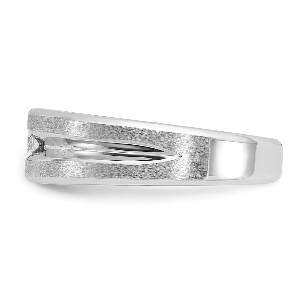 14k White Gold IBGoodman Men's Polished/Satin Diamond Complete Ring