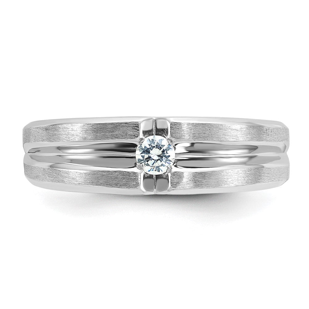 14k White Gold IBGoodman Men's Polished/Satin Diamond Ring Mounting