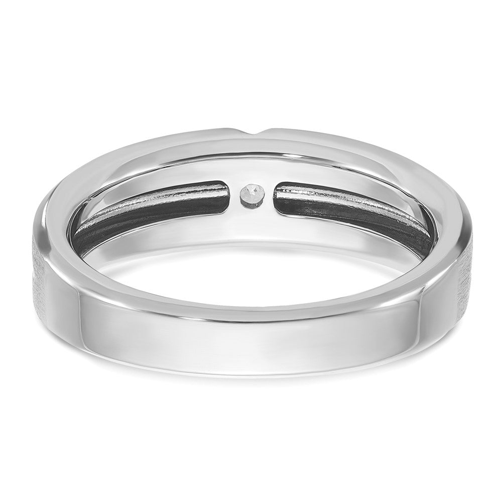 14k White Gold IBGoodman Men's Polished/Satin Diamond Complete Ring