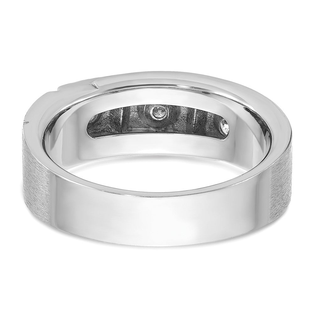 14k White Gold IBGoodman Men's Polished/Satin Diamond Ring Mounting