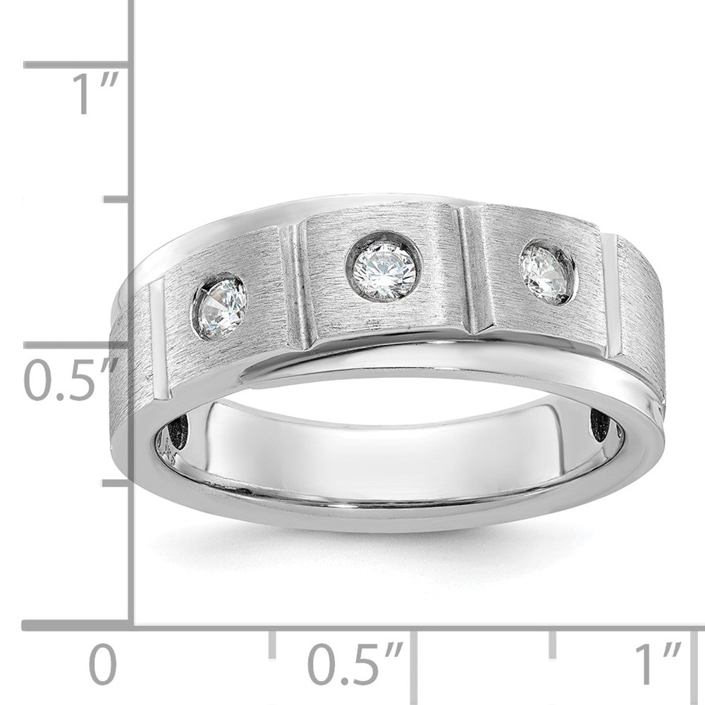 14k White Gold IBGoodman Men's Polished/Satin Diamond Ring Mounting