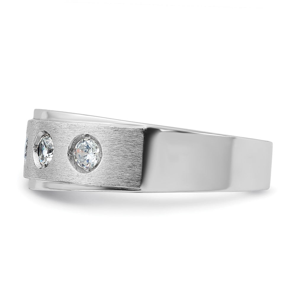 14k White Gold IBGoodman Men's Polished/Satin Diamond Complete Ring