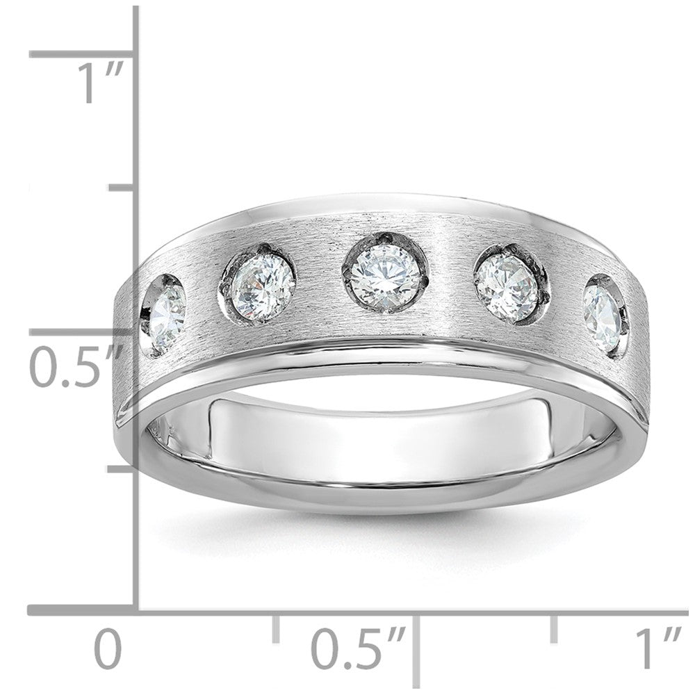 14k White Gold IBGoodman Men's Polished/Satin Diamond Ring Mounting