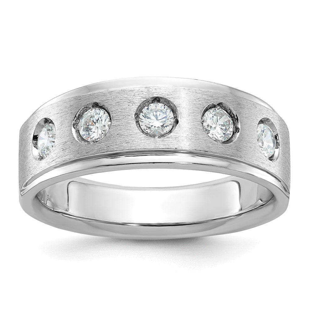 14k White Gold IBGoodman Men's Polished/Satin Diamond Ring Mounting
