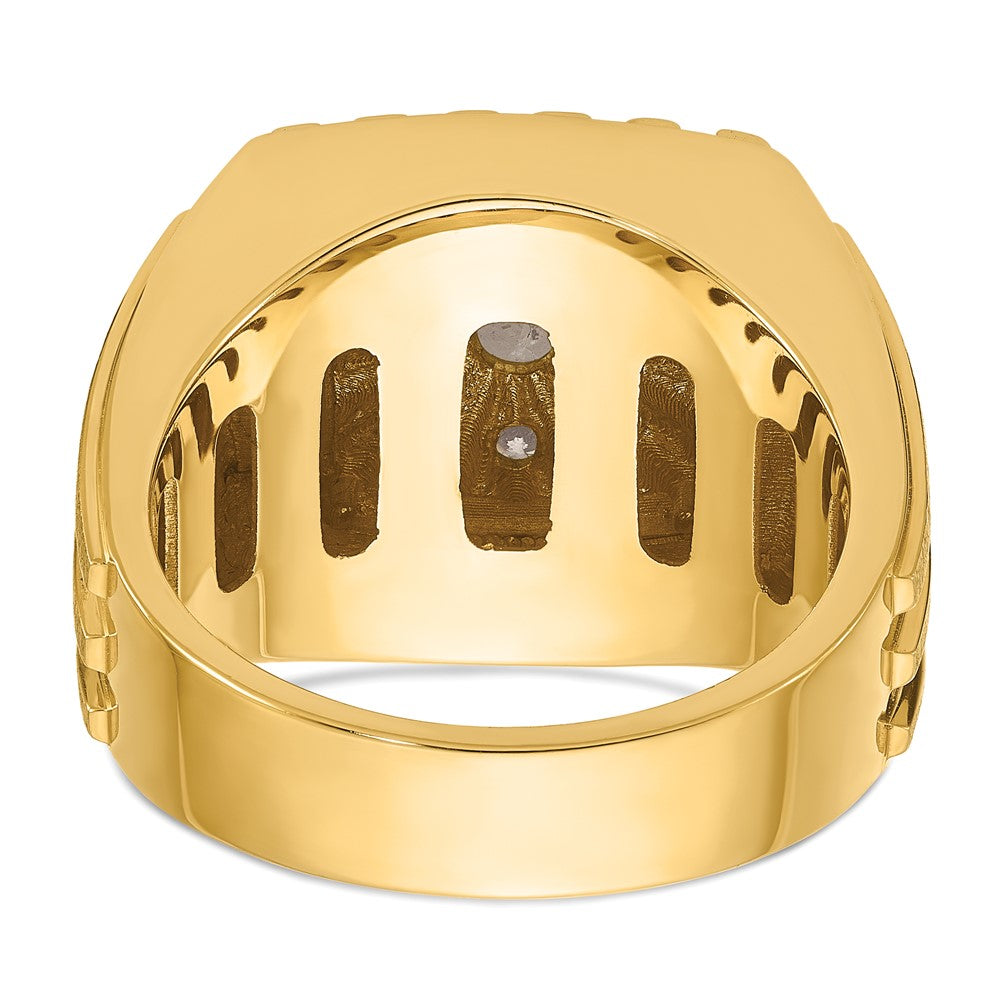 14ktt IBGoodman Men's Polish Satin & Grooved Cluster Ring Mounting