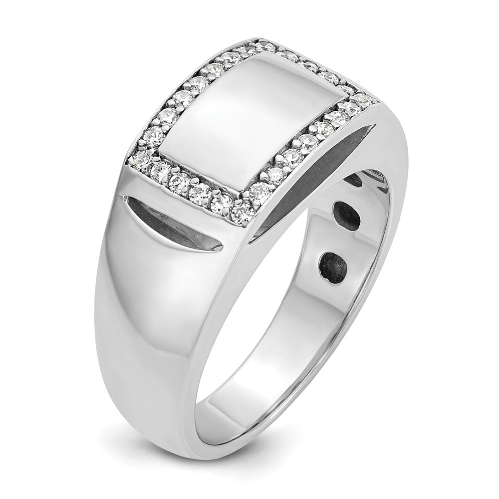 14k White Gold IBGoodman Men's Polished Rectangle Ring Mounting