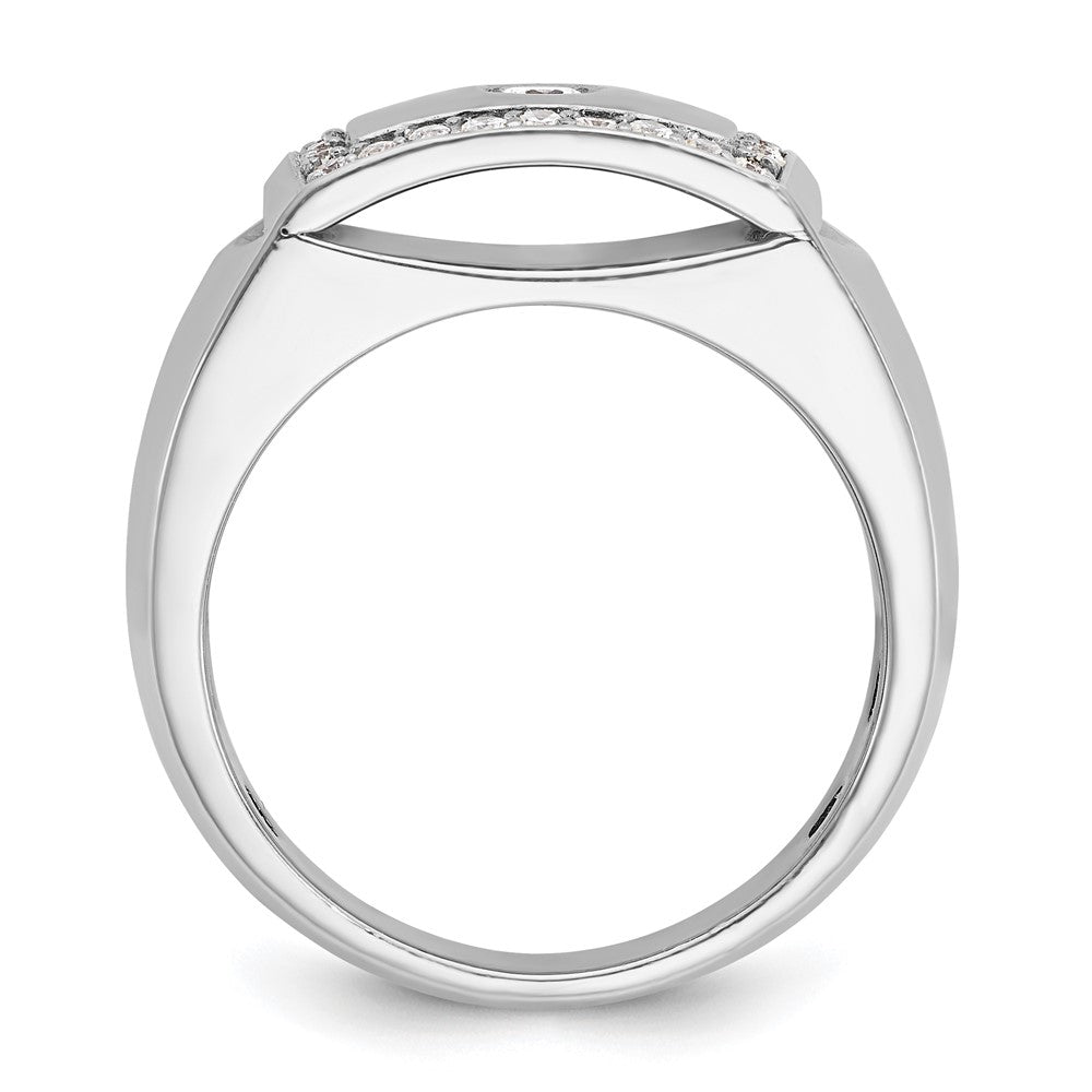 10k White Gold IBGoodman Men's Polished & Cut-Out Ring Mounting