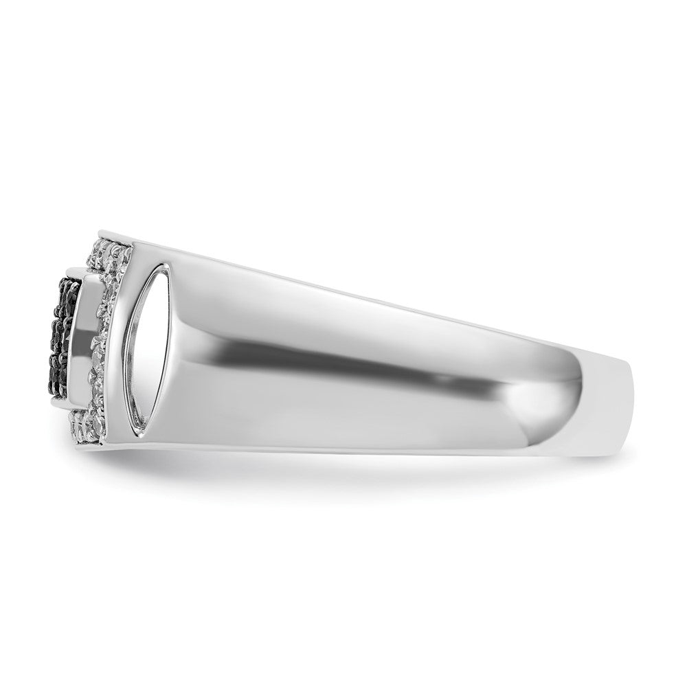 14kw IBGoodman Men's Polished Black/White Diamond Rectangle Ring